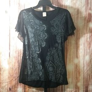 Black & Sliver Women's Shirt Size Medium 100% polyester